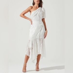 ASTR SANTORINI MIDI DRESS‎ WHITE XS
